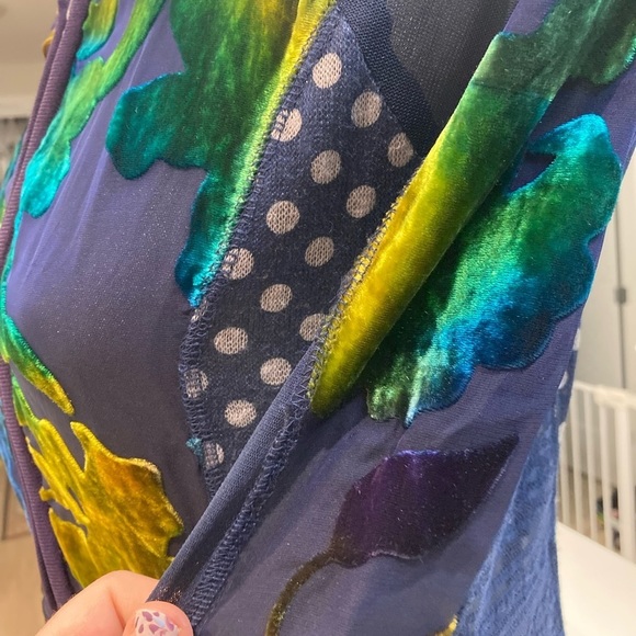 Stunning LULU H Paris mesh/velvet appliqué bomber jacket/French style cardigan - Picture 8 of 17